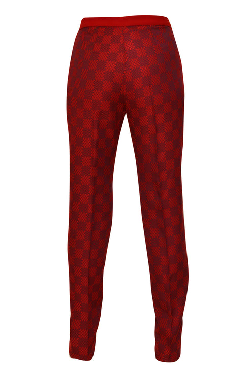 CHECKERED FABRIC CIGARETTE TROUSERS - Barrus London